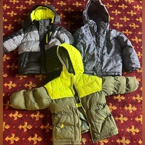 Winter puffers boys size 6. All 3 are microfleece lined on the inside.